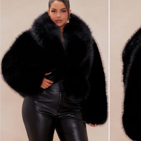 Fashion Nova Black Faux Fur Coat - Picture 7 of 8